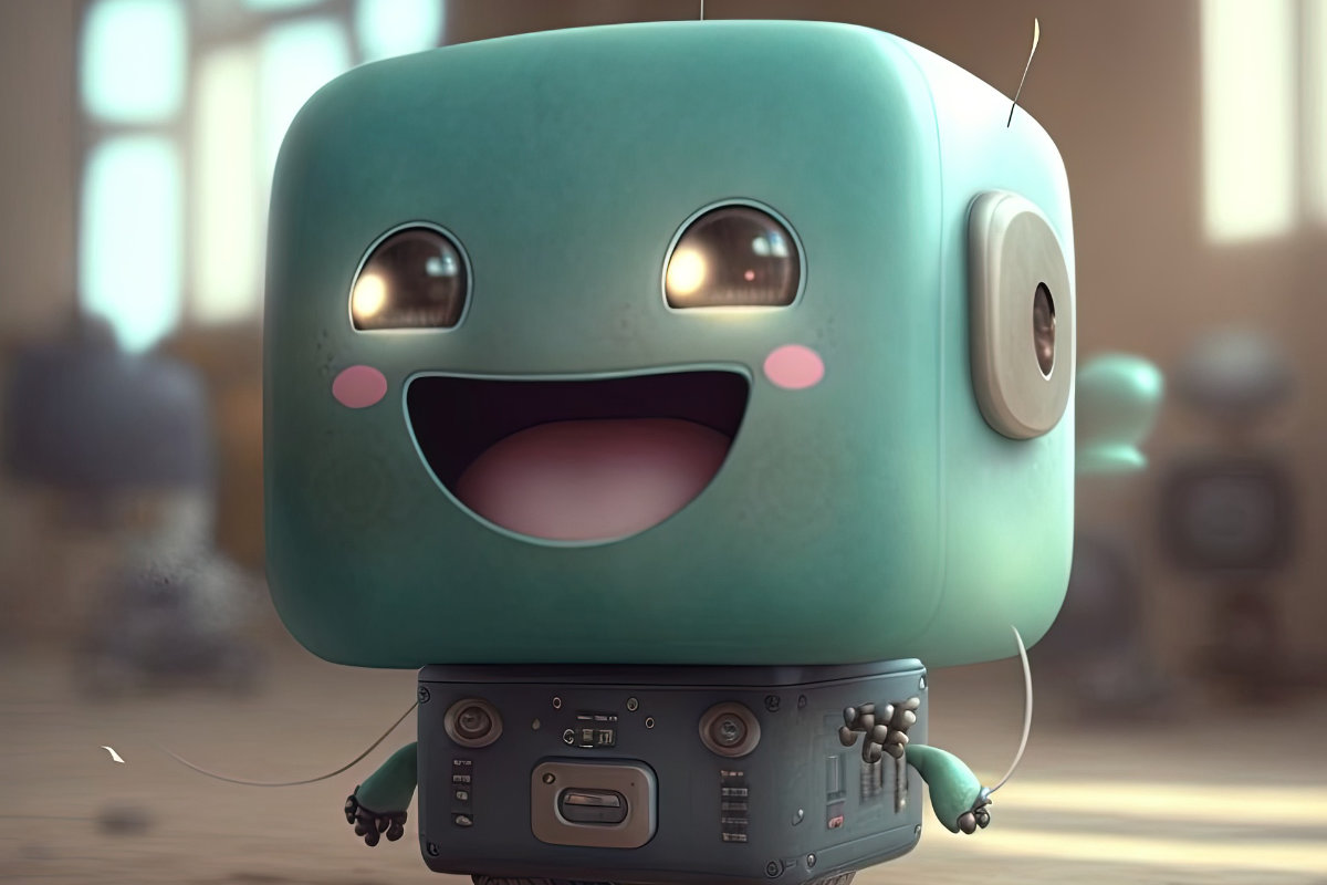 A robot smiling